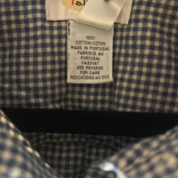 TALBOT VINTAGE BLUE GINGHAM BUTTON DOWN (M) - Picture 5 of 6